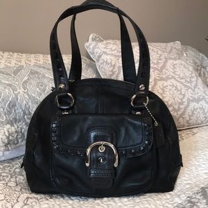 Coach Soho Domed Large Black Leather Handbag